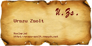 Urszu Zsolt névjegykártya